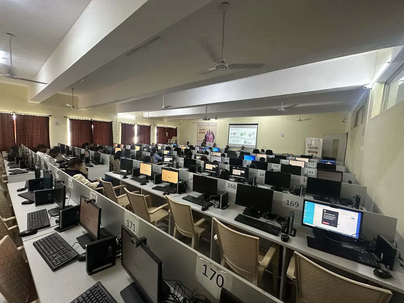 Students attending a classroom session in Pune